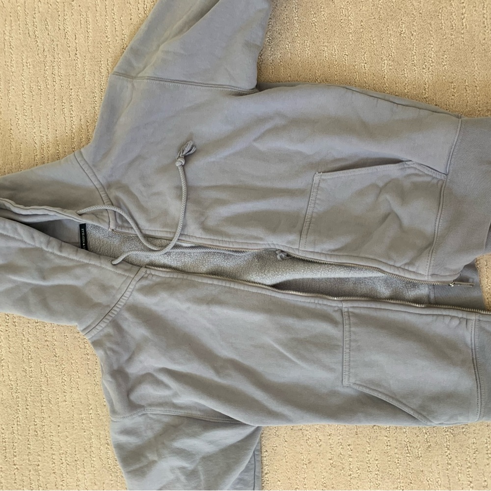 Brandy Melville Blue/Grey Hoodie Jacket
